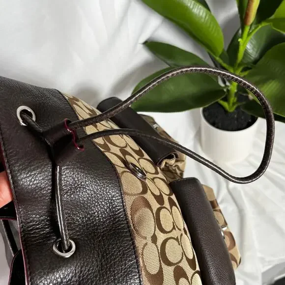 COACH Vintage Y2K Monogram Billie Leather and Canvas Backpack - Picture 6 of 14